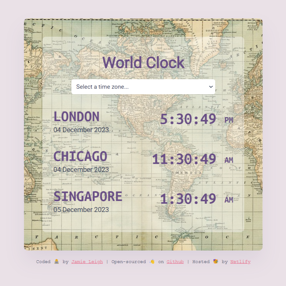 World clock project preview